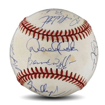 1996 New York Yankees Team Signed World Series Baseball (19 Signatures Incl Jeter and Rivera Rookies)